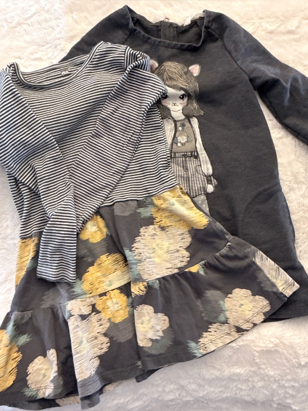 Toddler Girls Dress lot of 2 H&M tea long sleeve  Sz 4-6 EUC CZZ